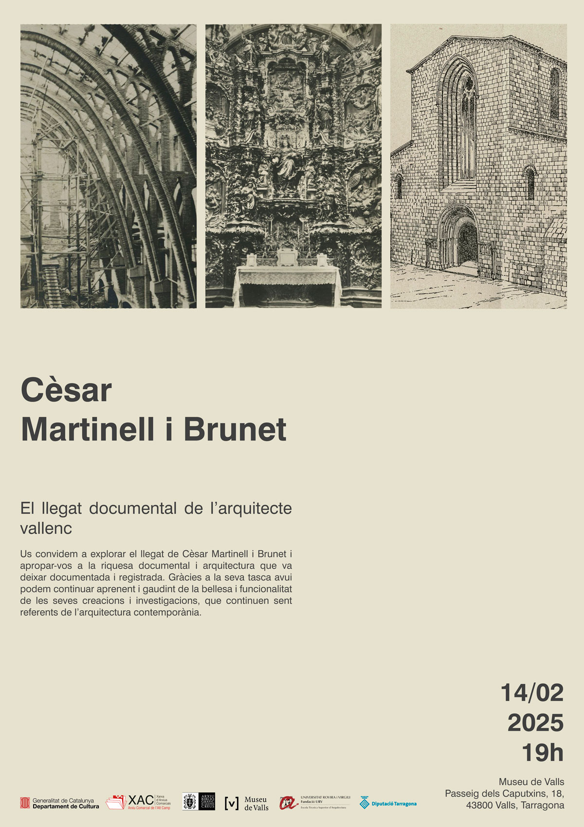 exposició «Cèsar Martinell i Brunet. El llegat documental de l'arquitecte vallenc