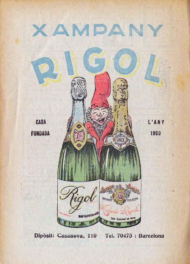 Publicitat del "Xampany Rigol" a la revista Patufet,